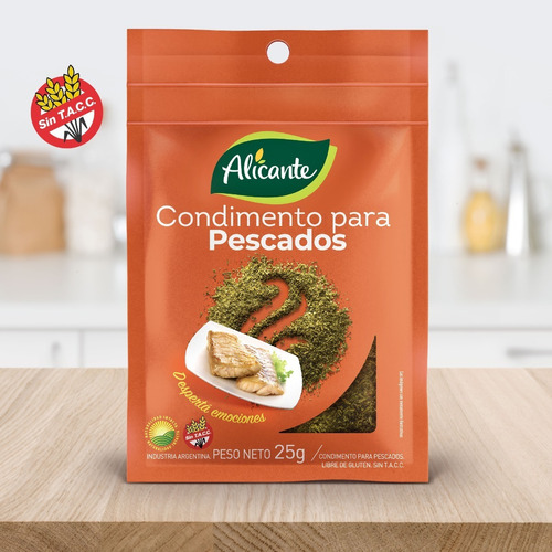 812 - Condimentos Para pescados - Cont. neto: 25 gr - Marca: Alicante - numero: 812