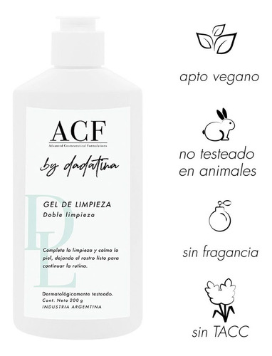 912 - Gel de limpieza Doble limpieza - Cont. neto: 200 gr - Marca: ACF By Dadatina - numero: 912