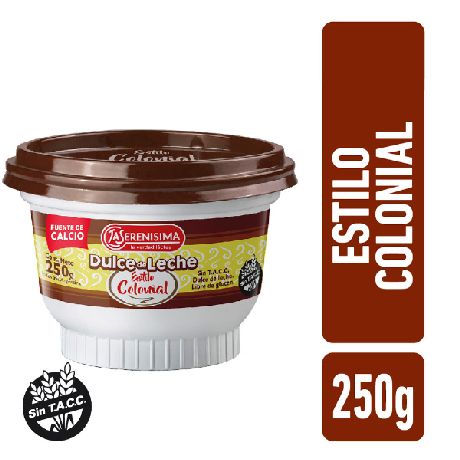 Dulce de leche estilo colonial  - 250 gr / 8,8 oz. - Marca: La Serenisima
