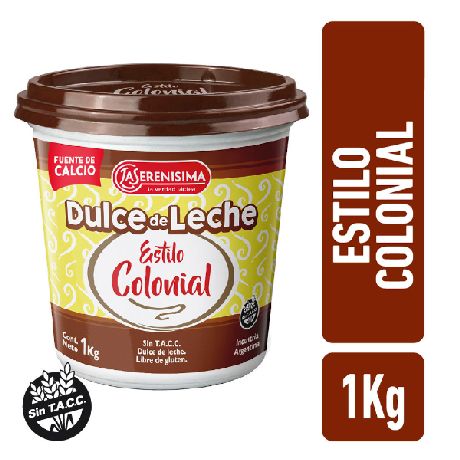 Dulce de leche estilo colonial - 1 Kg / 35,2 oz. - Marca: La Serenisima
