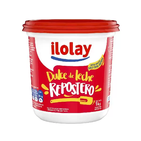 Dulce de leche tipo repostero  - 1 Kg / 35,2 Oz. - Marca: ILOLAY