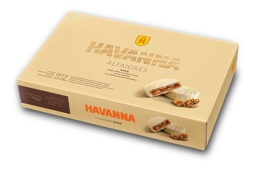 Alfajor de nuez  - Pack x 12 u. (La foto es a modo ilustrativo, la caja puede variar sin previo aviso) - Marca: HAVANNA