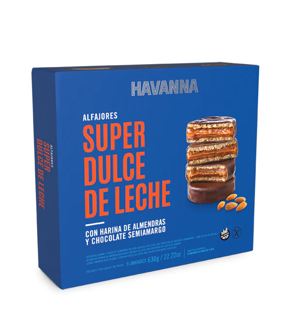 Alfajores super dulce de leche  - Pack x 9 u. - Marca: HAVANNA