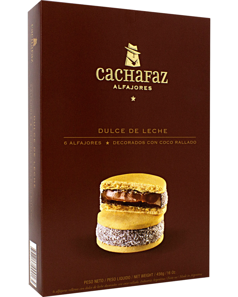 Alfajor de maicena relleno con Dulce de leche - Pack: 6 u. - Marca: CACHAFAZ