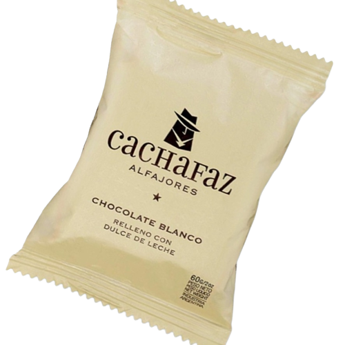 Alfajor relleno con dulce de leche cubierto con chocolate blanco  - 1 u