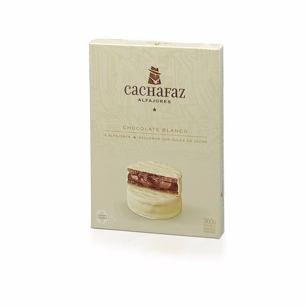 Alfajor relleno con dulce de leche cubierto con chocolate blanco  - 6 u