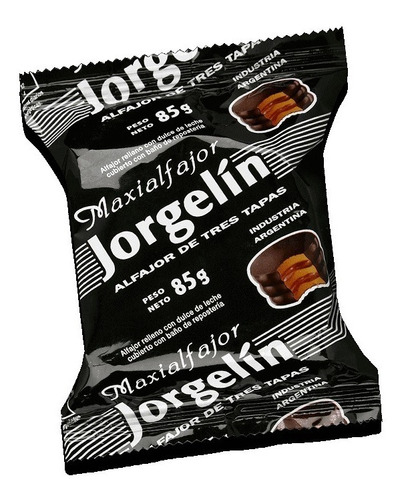 Alfajor relleno de dulce de leche y cobertura de chocolate - 1 u - Marca: JORGELÍN