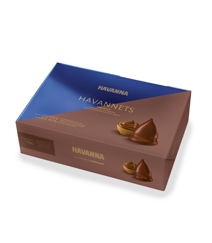 Havannet con cobertura de chocolate semi amargo - Pack x 12 u. (La foto es a modo ilustrativo, la caja puede variar sin previo aviso) - Marca: HAVANNA