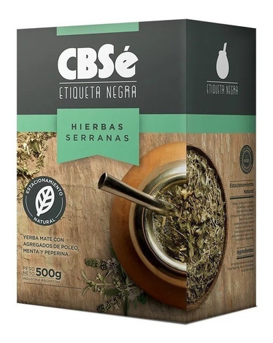 Yerba etiqueta negra "Hierbas Serranas" - 500 gr / 17,6 oz. - Marca: CBSÉ