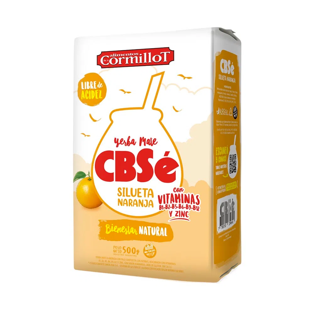 Yerba silueta con naranja  - 500 gr / 17,6 oz. - Marca: CBSÉ