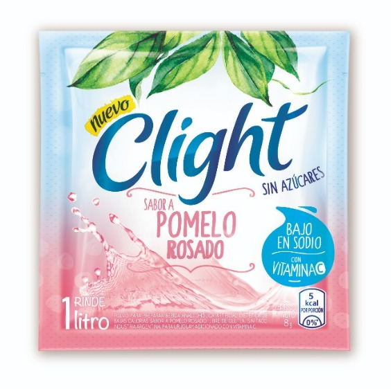 Jugo en polvo sabor Pomelo Rosado - 8 gr / 0,28 Oz. - Marca: CLIGHT