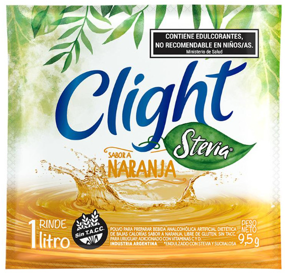 Jugo en polvo sabor Naranja - 8 grs / 0,28 Oz. - Marca: CLIGHT