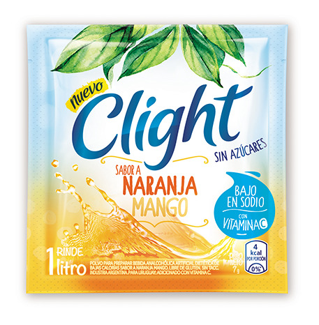 Jugo en polvo sabor Naranja Mango - 8 grs / 0,28 Oz. - Marca: CLIGHT