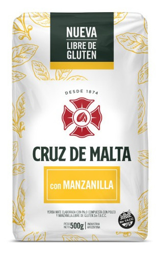 Yerba con manzanilla  - 500 gr / 17,6 oz. - Marca: CRUZ DE MALTA