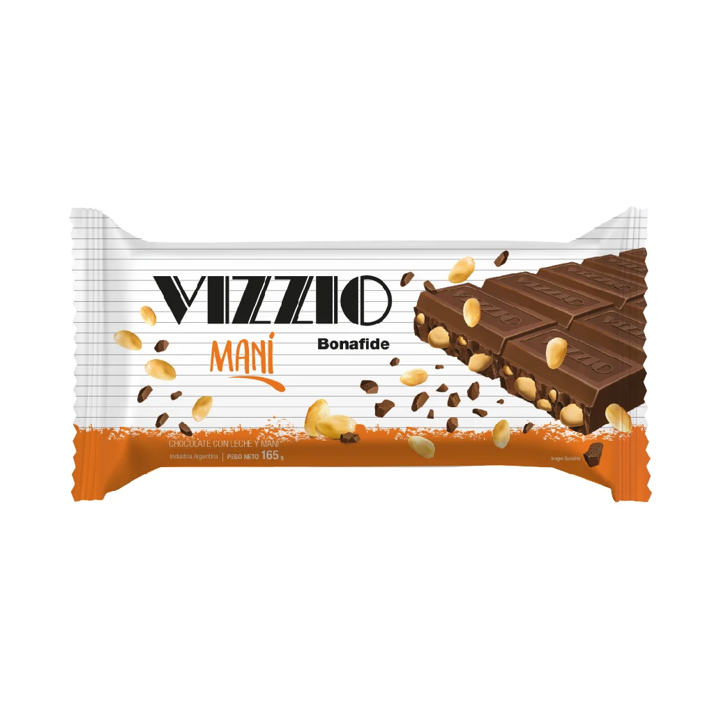 Tableta de chocolate Vizzio con Mani - 165 g / 5,8 Oz. - Marca: BONAFIDE