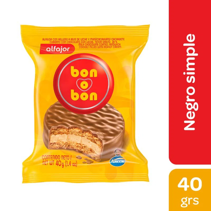 Alfajor leche  - 40 gr / 1,41 oz. - Marca: BON O BON