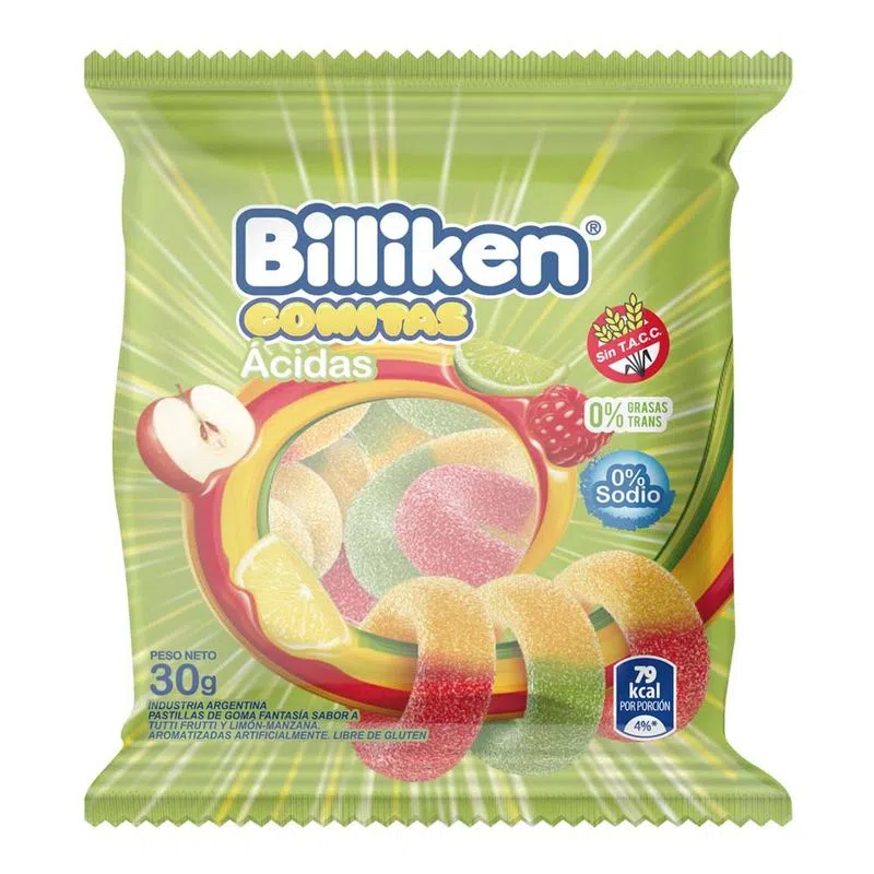 Gomitas Ácidas - 30 gr / 1.05 Oz. - Marca: Billiken