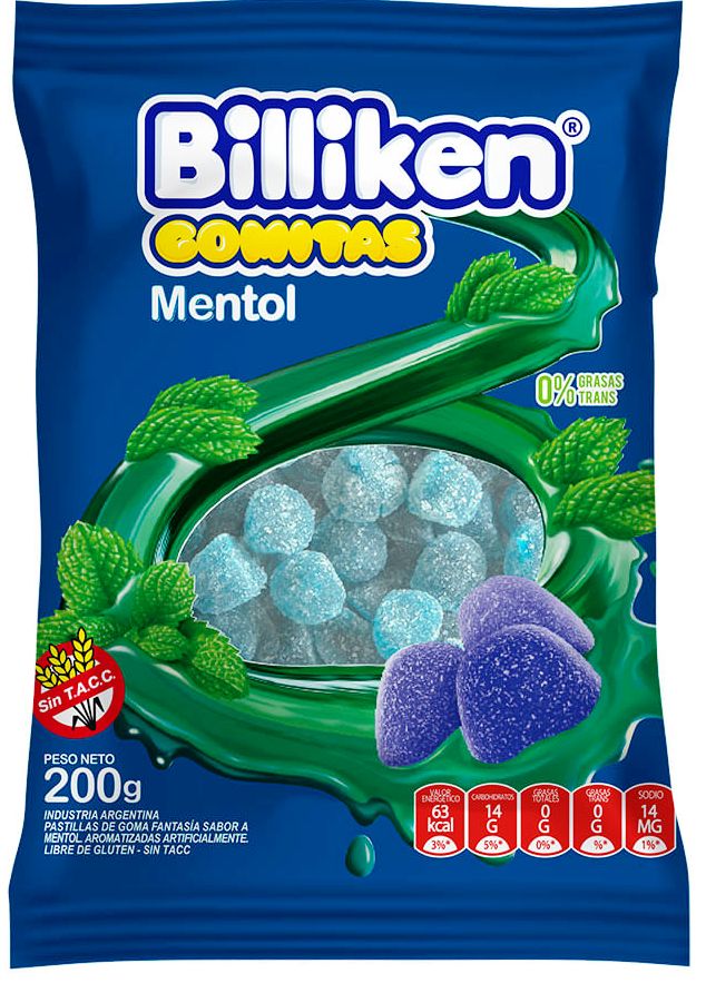 Gomitas Mentol - 200 gr / 7.06 Oz. - Marca: Billiken