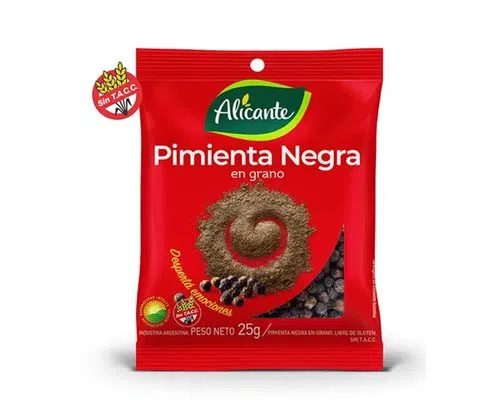 Pimienta negra en grano - 25 gr / 0,8 Oz. - Marca: ALICANTE