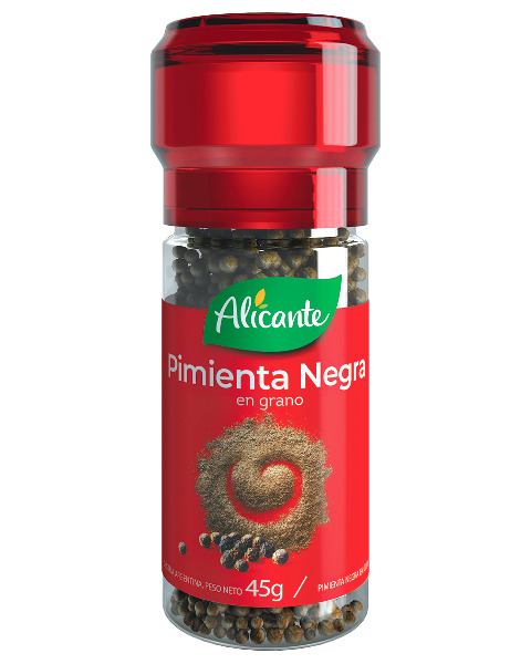 Pimienta negra en grano - 45 gr / 1,5 Oz. - Marca: ALICANTE