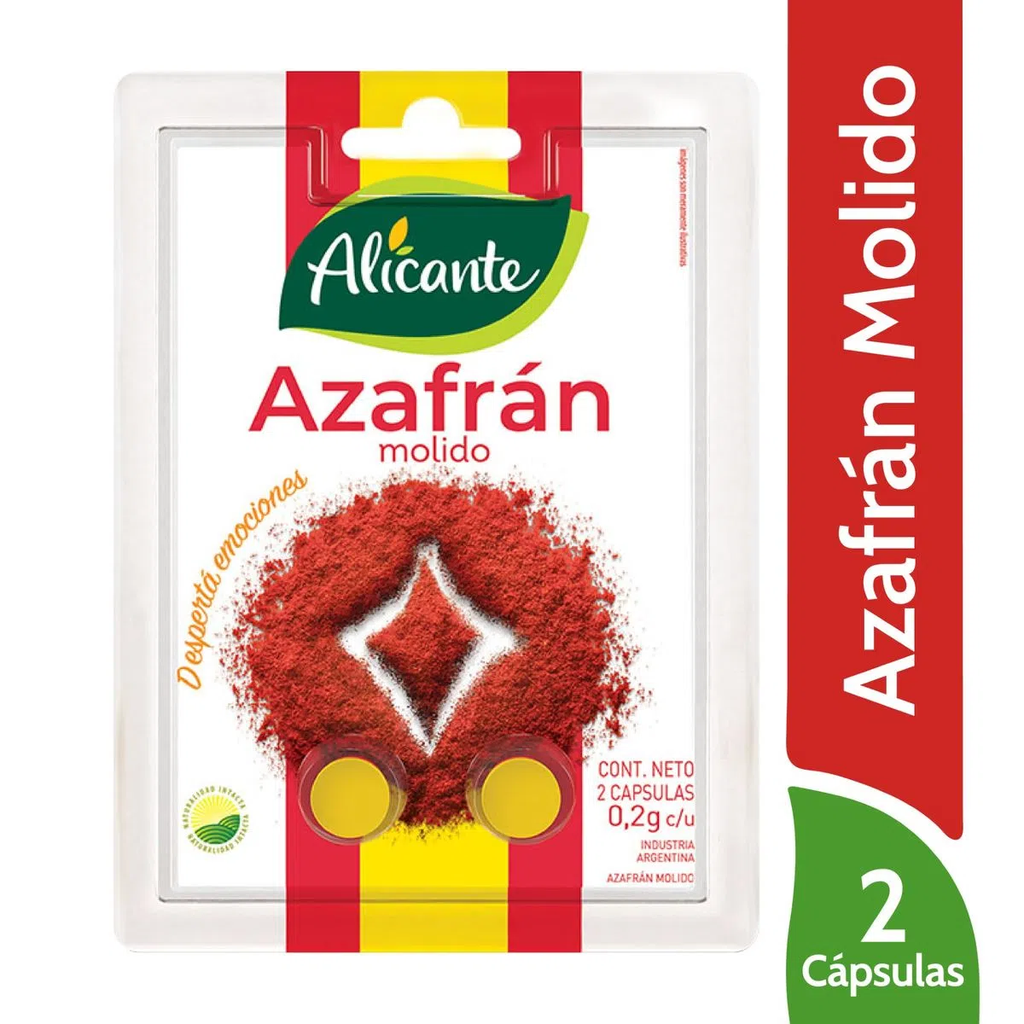 Azafrán molido - Cant.: 2 cápsulas - Marca: Alicante