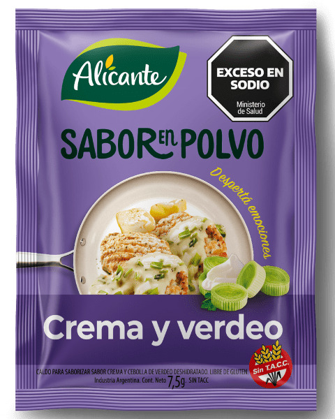 Sabor en polvo Crema y verde - 7,5 gr / 0.26 Oz. - Marca: Alicante
