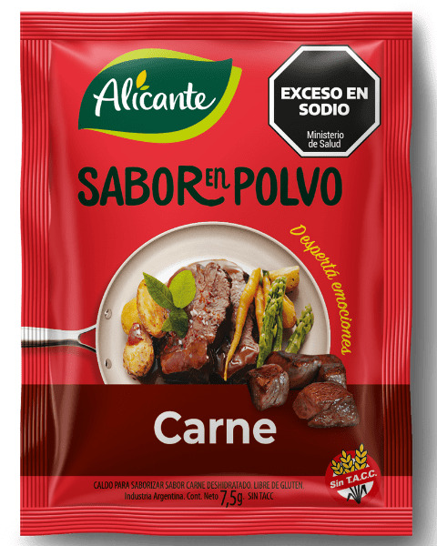 Sabor en polvo Carne - 7,5 gr / 0.26 Oz. - Marca: Alicante