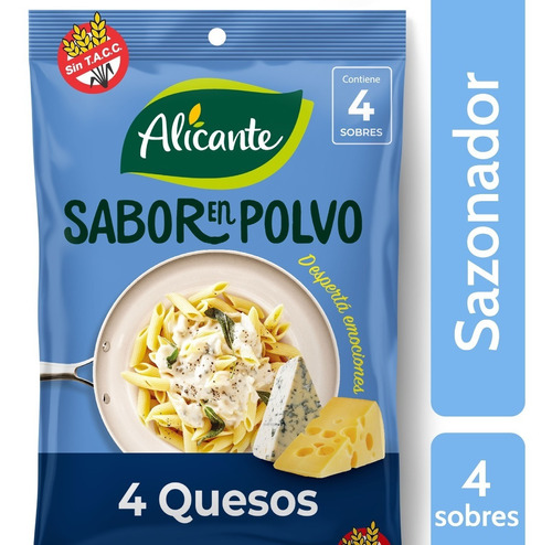Sabor en polvo 4 Quesos - 40 gr / 1.41 Oz. - Marca: Alicante