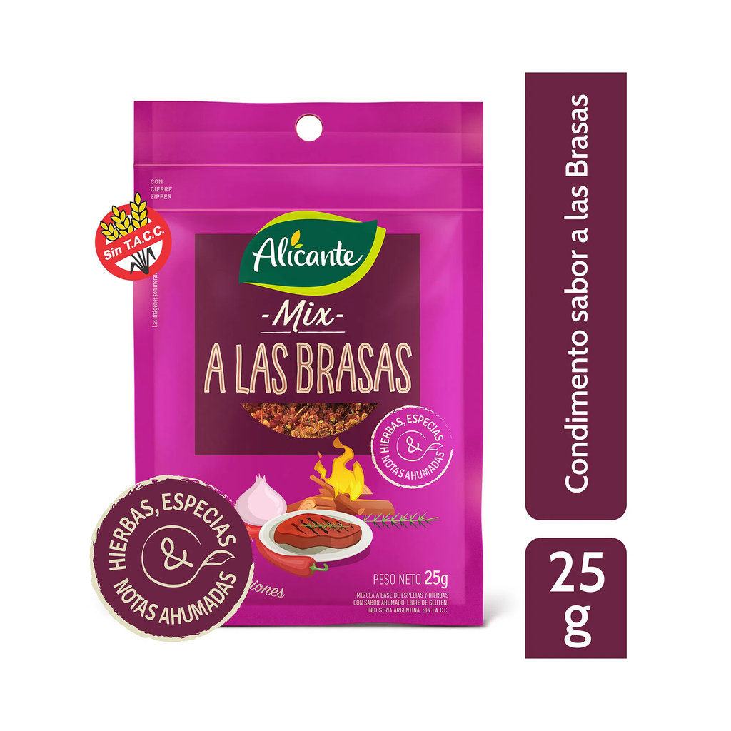 Mix condimentos A las brasas - 25 gr / 0.88 Oz. - Marca: Alicante