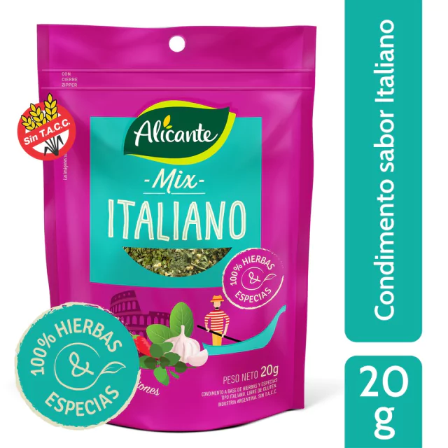 Mix condimentos Italiano - 20 gr / 0.7 Oz. - Marca: Alicante