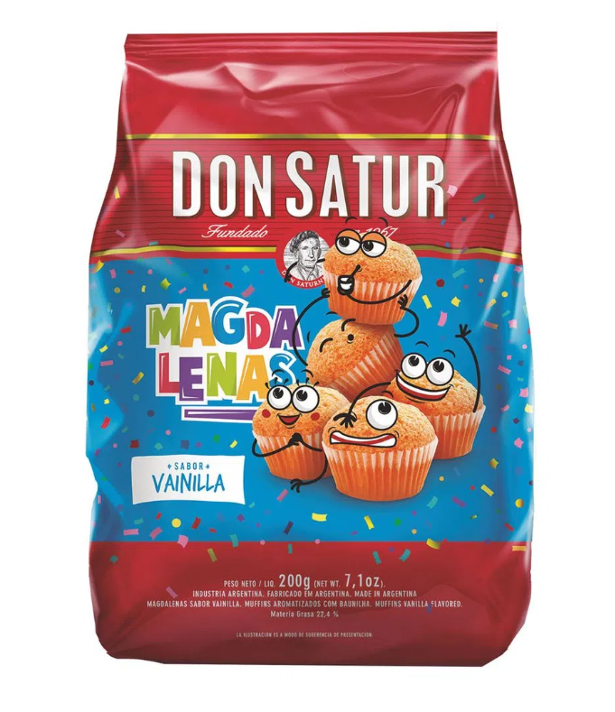 Magdalenas de vainilla  - 200 grs / 7 Oz. - Marca: DON SATUR