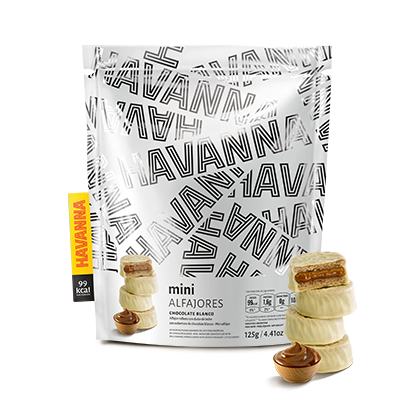 Línea mini Alfajor de chocolate blanco  - Marca: HAVANNA