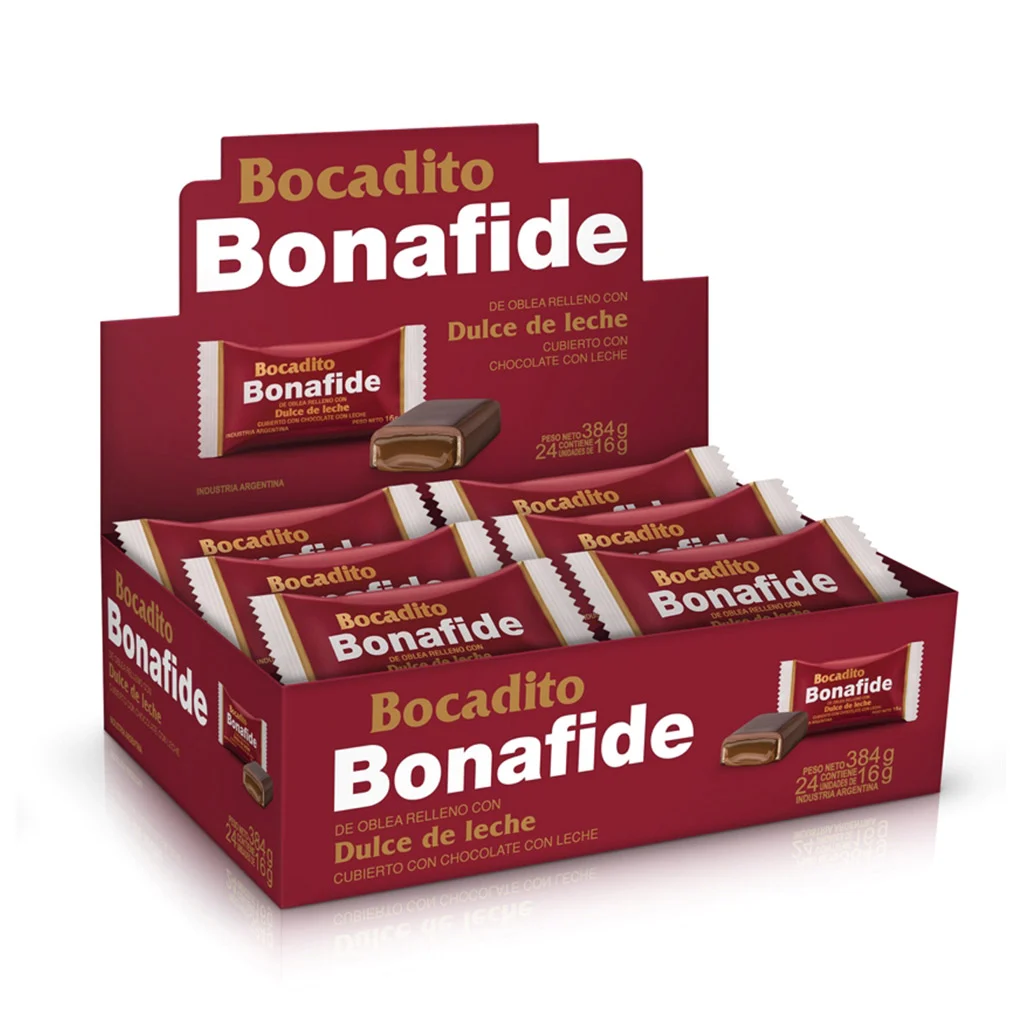 Bocadito relleno con dulce de leche - Display x 24 u. - Marca: BONAFIDE