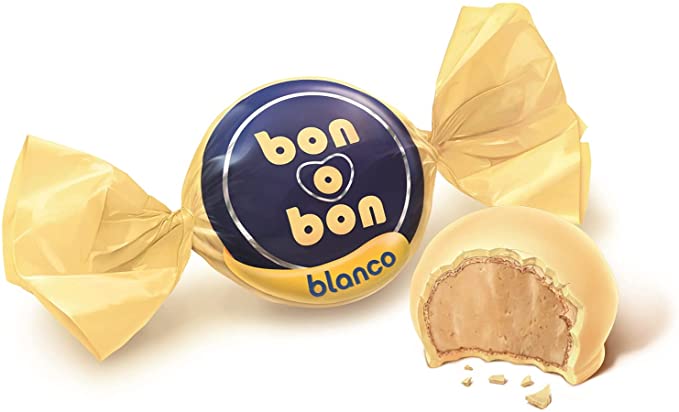 Bombón de chocolate Blanco  - 15 gr / 0,5 Oz. - Marca: BON O BON