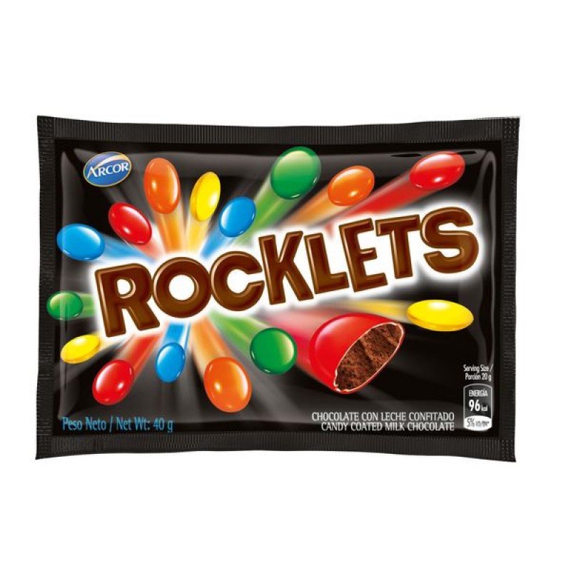 Chocolate con Leche confitado - 40 gr / 1,4 Oz. - Marca: Rocklets