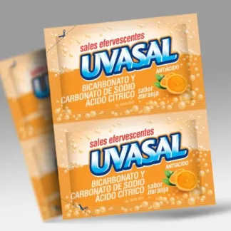 Sales efervescentes sabor Naranja - 5 gr / 0,17 Oz. - Marca: Uvasal
