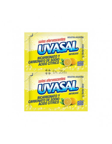 Sales efervescentes sabor Limón - 5 gr / 0,17 Oz. - Marca: Uvasal