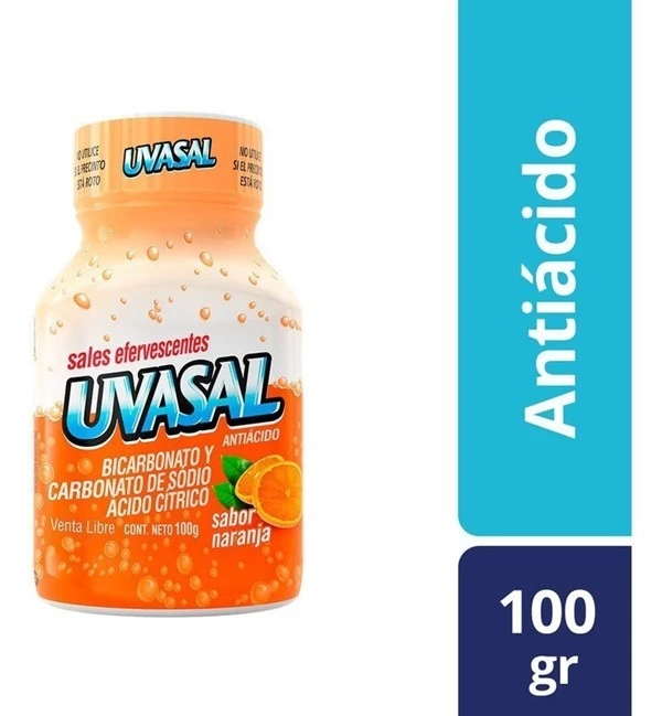 Sales efervescentes sabor Naranja - 100 gr / 3,5 Oz. - Marca: Uvasal
