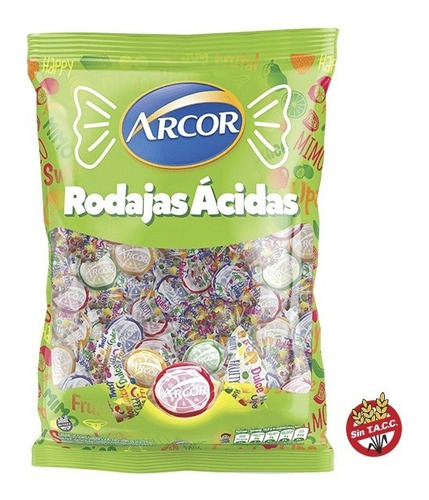 Caramelo duro Rodajas ácidas - 930 gr / 32,8 Oz. - Marca: Arcor