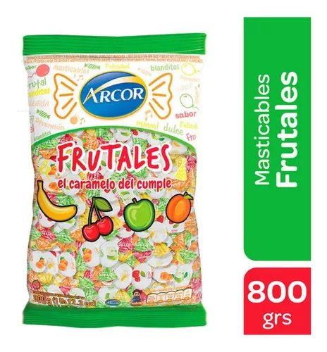 Caramelo masticable sabores Frutales - 800 gr / 28,2 Oz. - Marca: Arcor