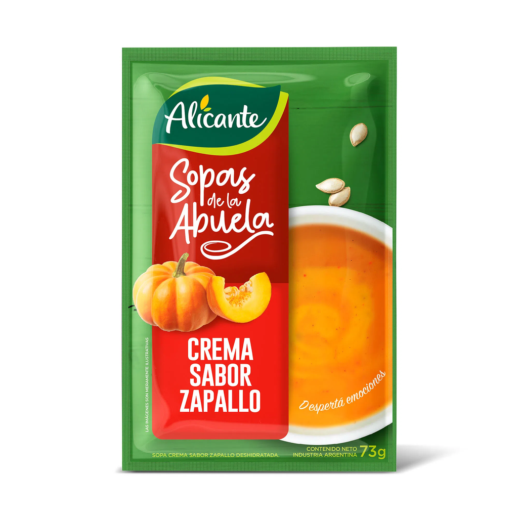Sopa crema de zapallo  - 73 gr / 2,5 Oz. - Marca: ALICANTE