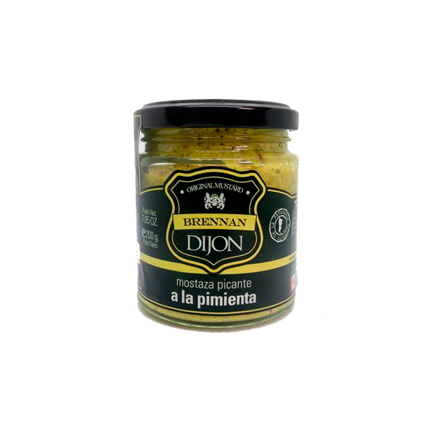 Mostaza a la pimienta verde - 200 gr / 7.05 Oz. - Marca: BRENNAN