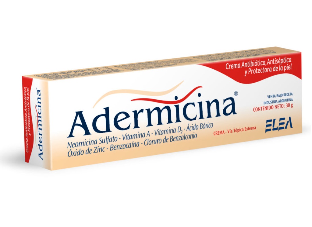 Crema Antibiótica, antiséptica y protectora de la piel - 30 gr / 1.05 Oz. - Marca: ADERMICINA