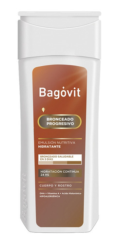 Emulsión Bronceado progresivo - 200 gr / 7.05 Oz. - Marca: Bagovit