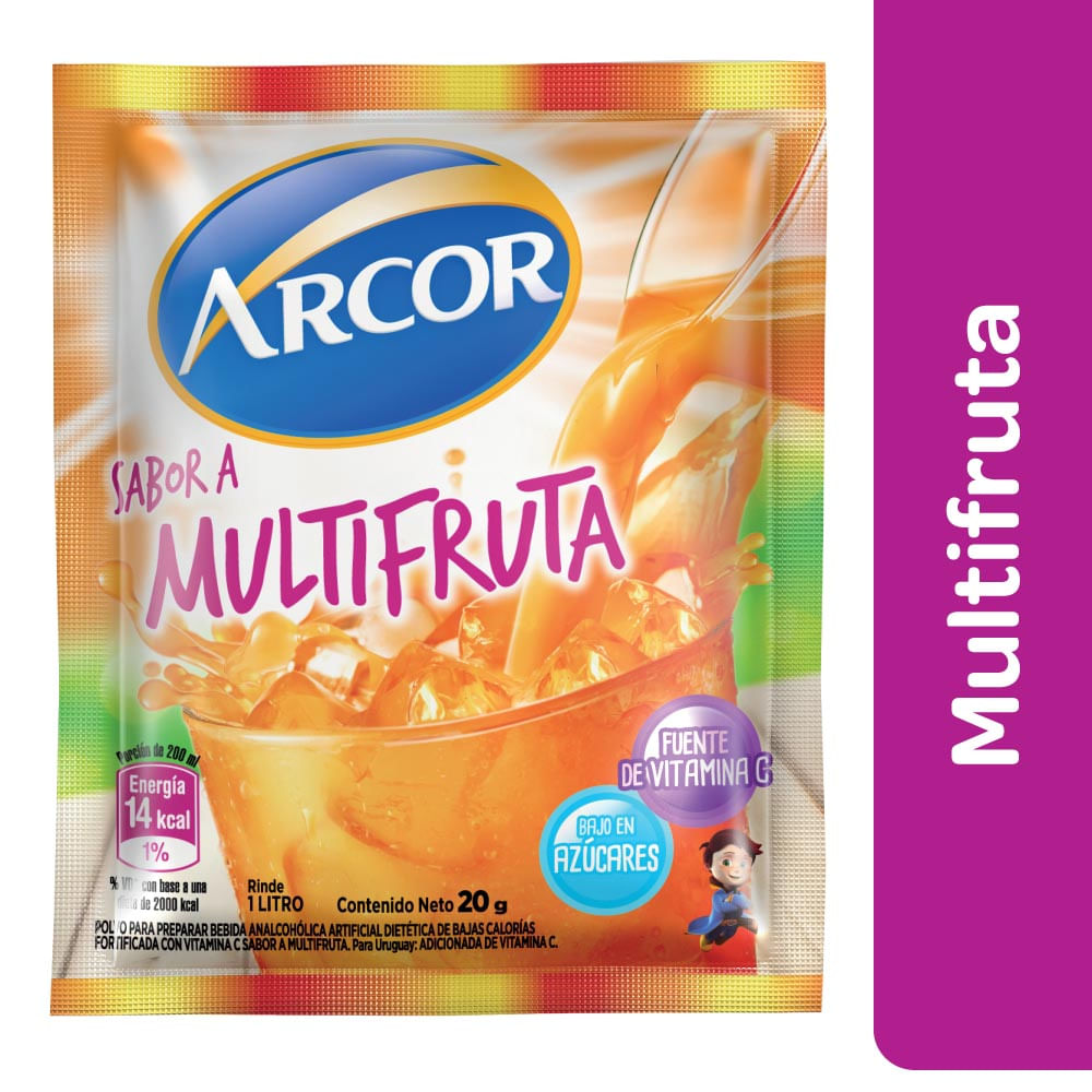 Jugo en polvo sabor Multifruta - 18 gr / 0,6 Oz. - Marca: ARCOR