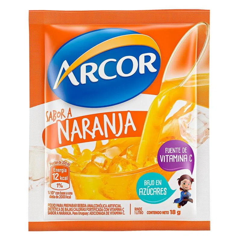 Jugo en polvo sabor Naranja - 18 gr / 0,6 Oz. - Marca: ARCOR