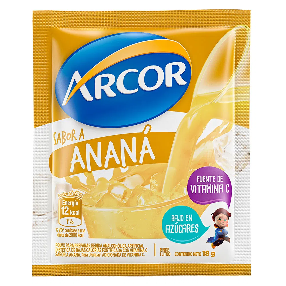 Jugo en polvo sabor Ananá - 18 gr / 0,6 Oz. - Marca: ARCOR