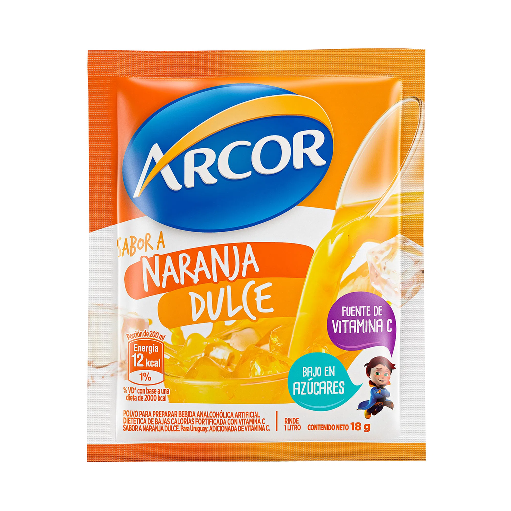Jugo en polvo sabor Naranja Dulce - 18 gr / 0,6 Oz. - Marca: ARCOR