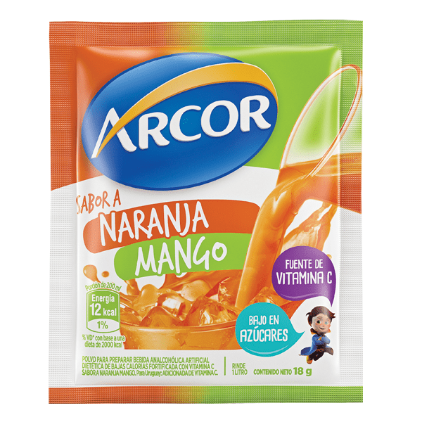 Jugo en polvo sabor Naranja y Mango - 18 gr / 0,6 Oz. - Marca: ARCOR