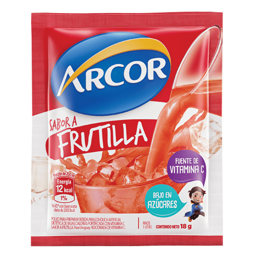 Jugo en polvo sabor Frutilla - 18 gr / 0,6 Oz. - Marca: ARCOR